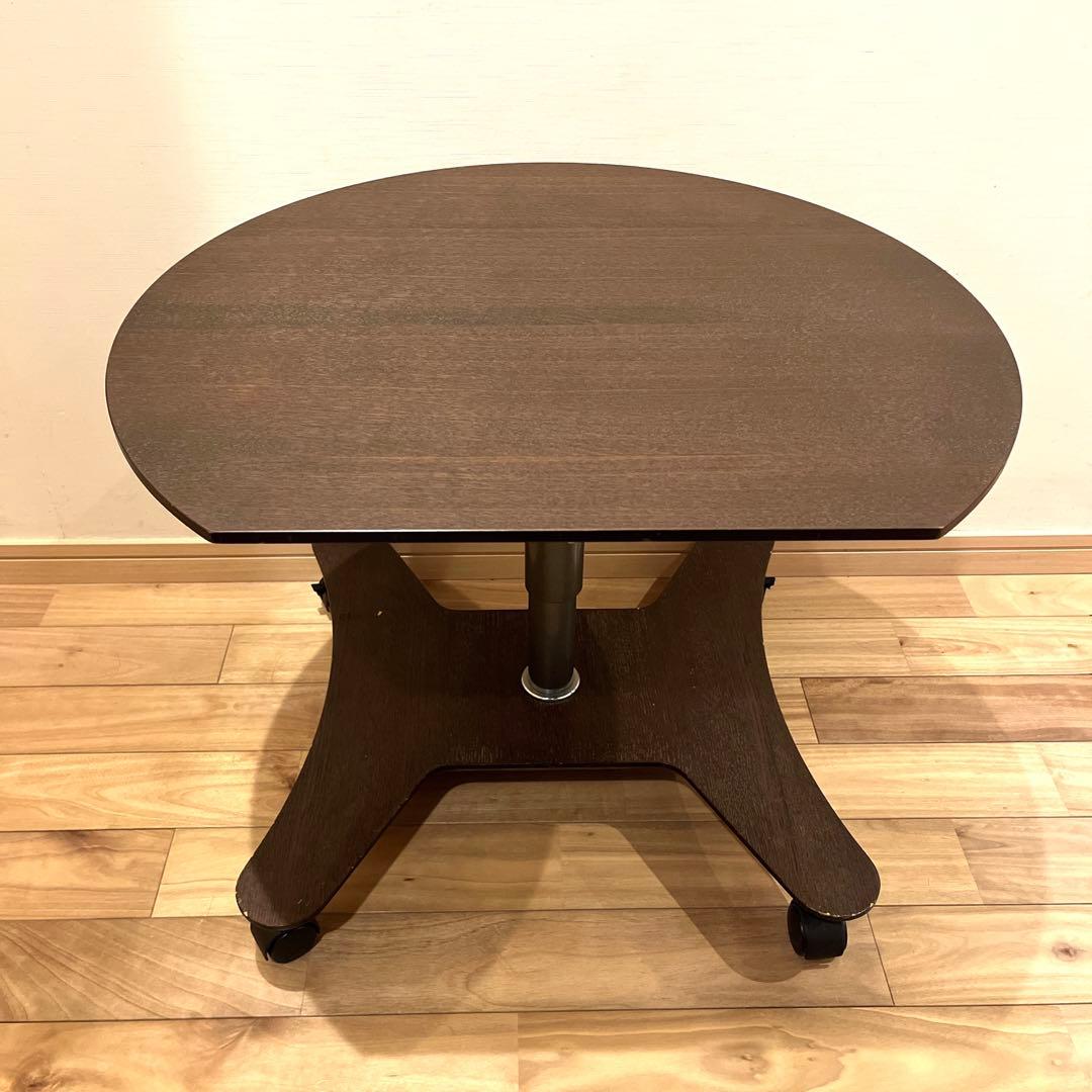 カリモク　チターノ　回転　サイドテーブル　昇降式　キャスター付　ローテーブル