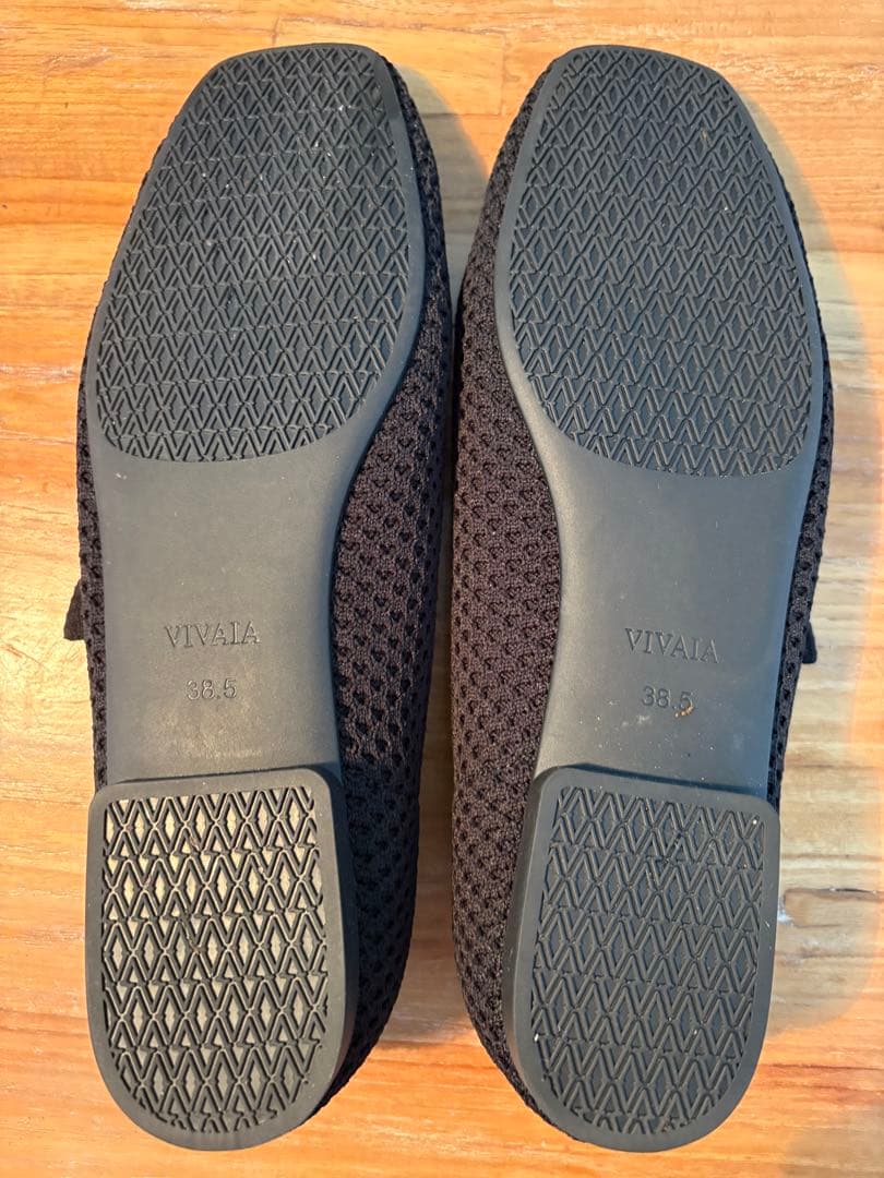 VIVAIA ブラック メッシュ フラットシューズ 38.5