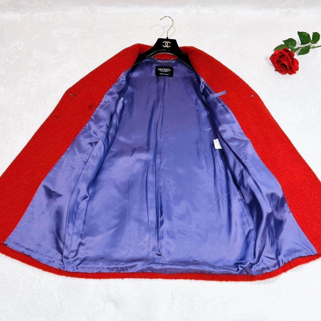 ほぼ未使用✨　マックスマーラ　ロング　コート　赤　40 ウール　アルパカ　モヘヤ