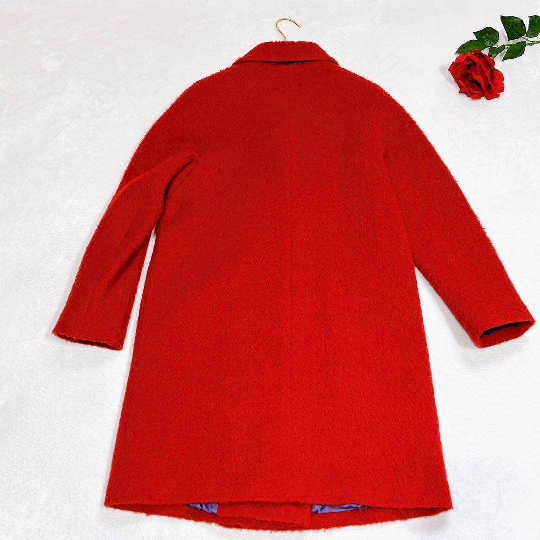 ほぼ未使用✨　マックスマーラ　ロング　コート　赤　40 ウール　アルパカ　モヘヤ