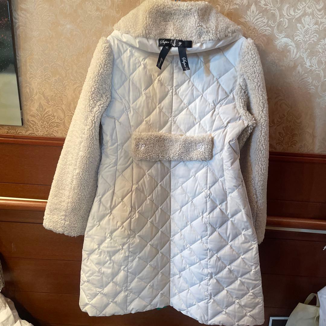 Super Beauty フリースキルティングロングコート