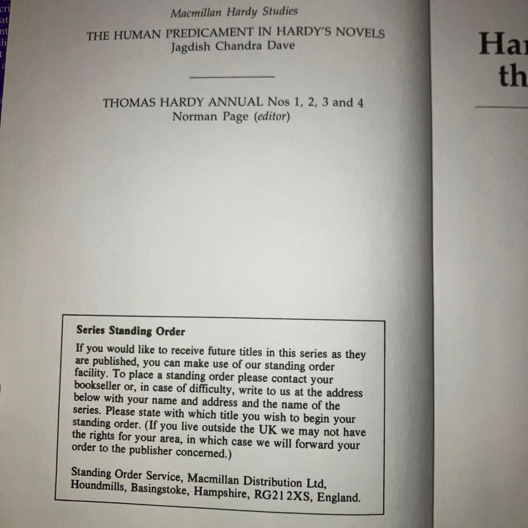 洋書 HARDY'S INFLUENCE ON THE MODERN NOVEL