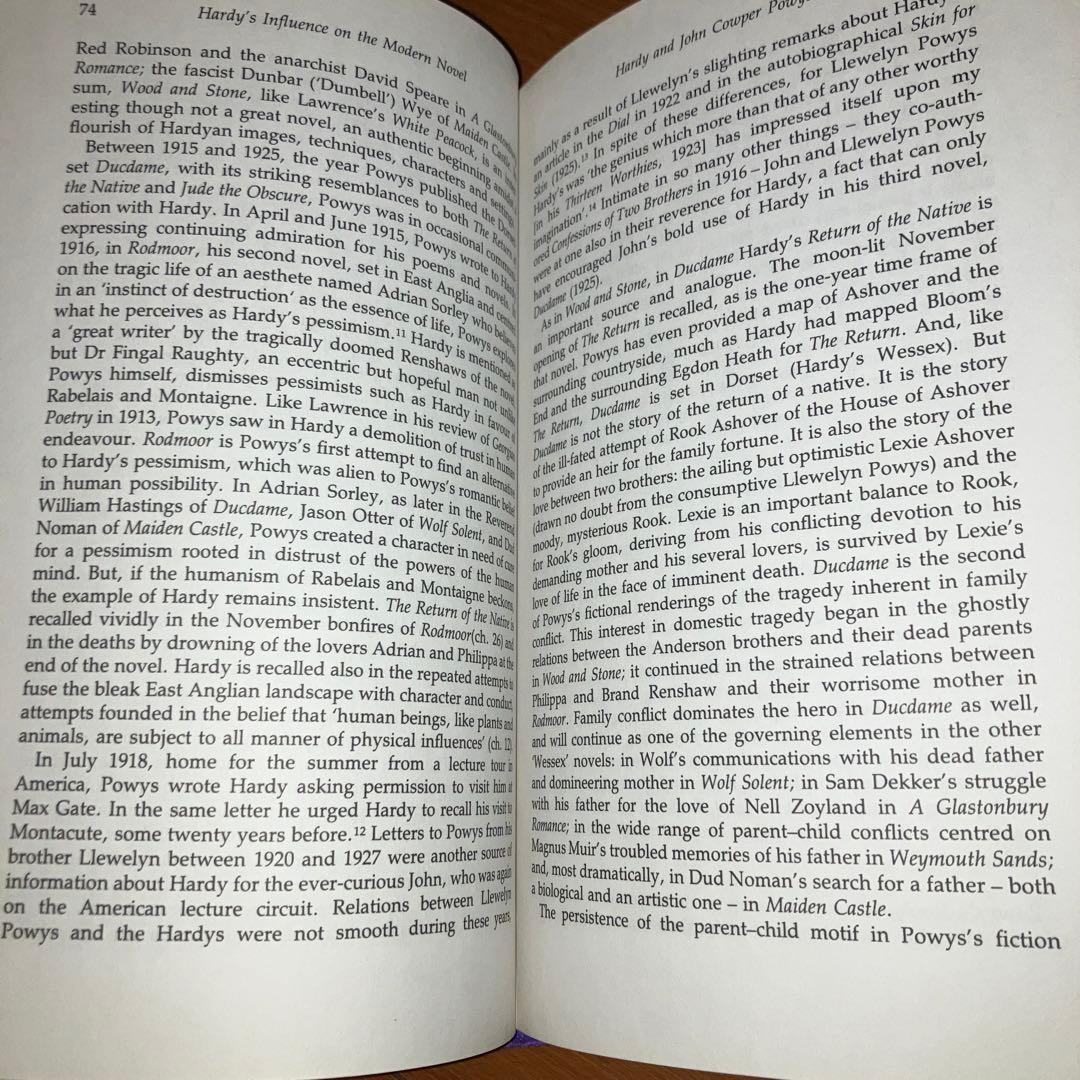 洋書 HARDY'S INFLUENCE ON THE MODERN NOVEL