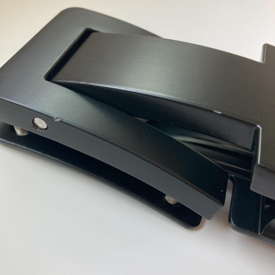 訳有 パワーベルト レバーアクション 本革 ALL BLACK ワンタッチ可変式