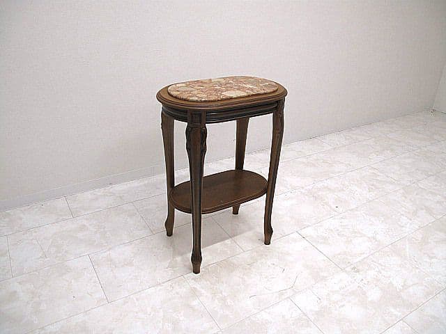 イタリア製 大理石トップ サイドテーブル 花台 W52cmD32ｃｍＨ75cm
