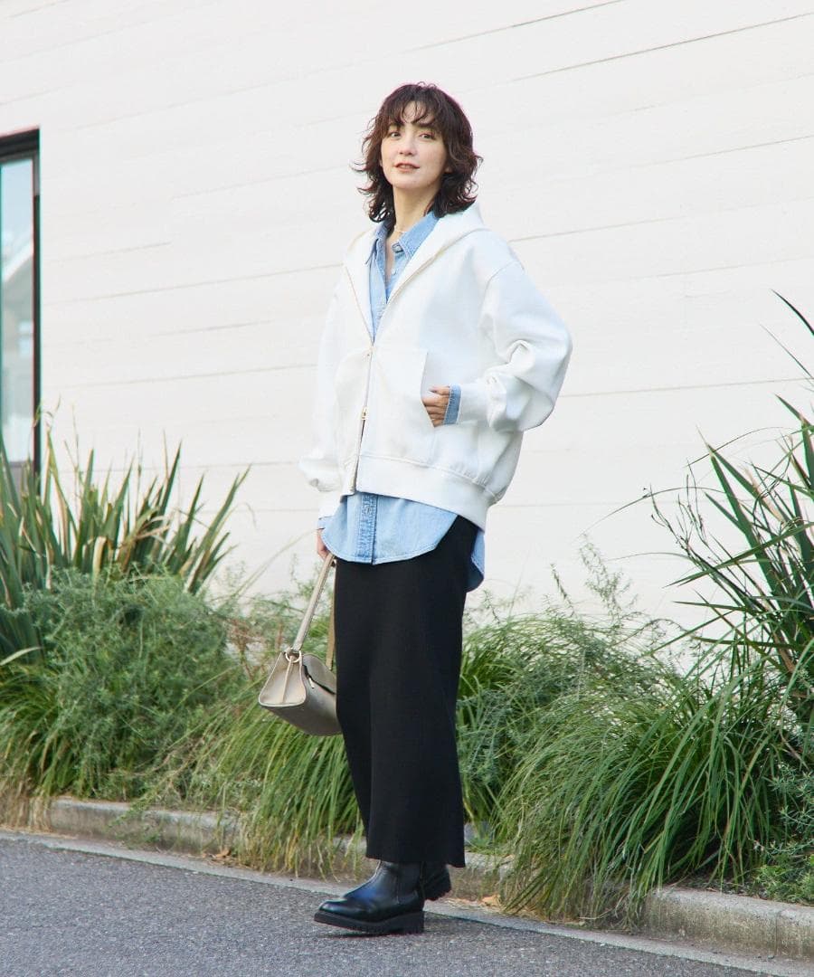 新品 RIVE DROITE リバイバル バックテールZIPパーカー ホワイト