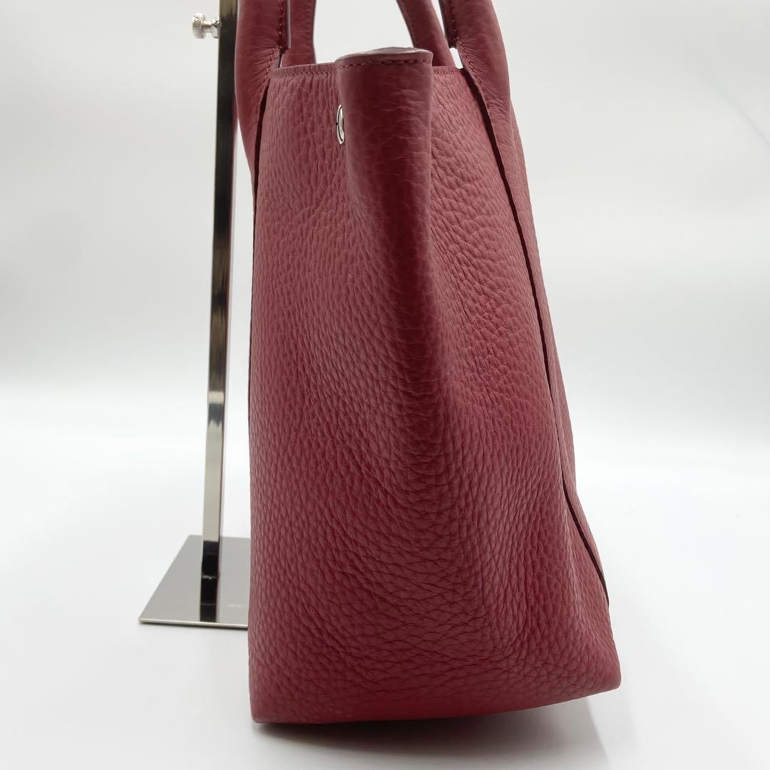 未使用級　HIROFU ヒロフ　クラッシカ　トートバッグ　オールレザー　レッド