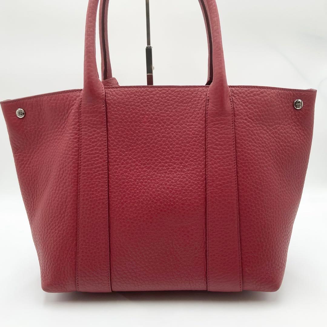 未使用級　HIROFU ヒロフ　クラッシカ　トートバッグ　オールレザー　レッド