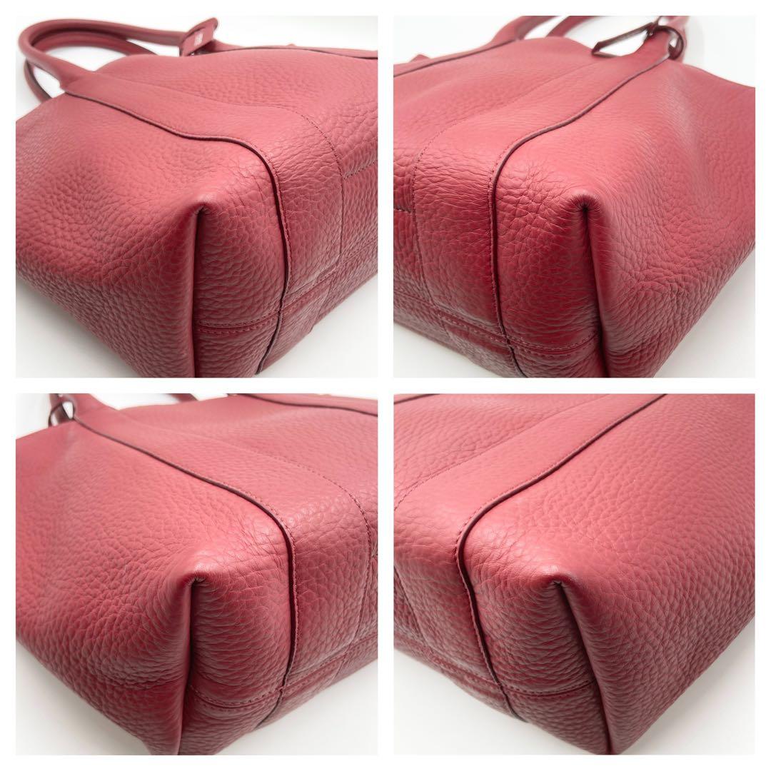 未使用級　HIROFU ヒロフ　クラッシカ　トートバッグ　オールレザー　レッド