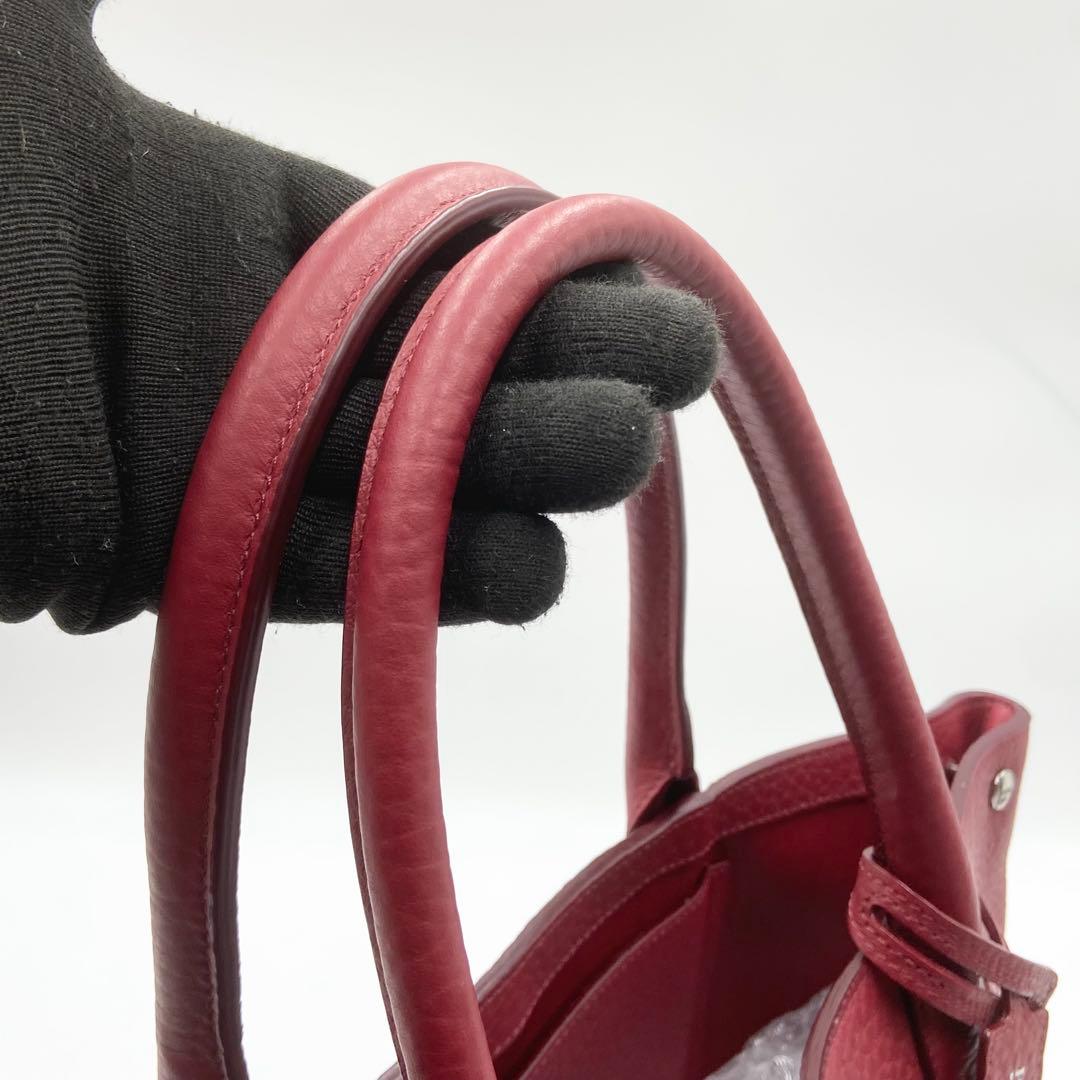 未使用級　HIROFU ヒロフ　クラッシカ　トートバッグ　オールレザー　レッド