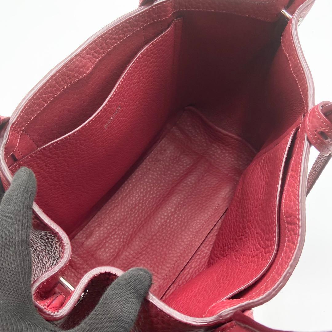 未使用級　HIROFU ヒロフ　クラッシカ　トートバッグ　オールレザー　レッド