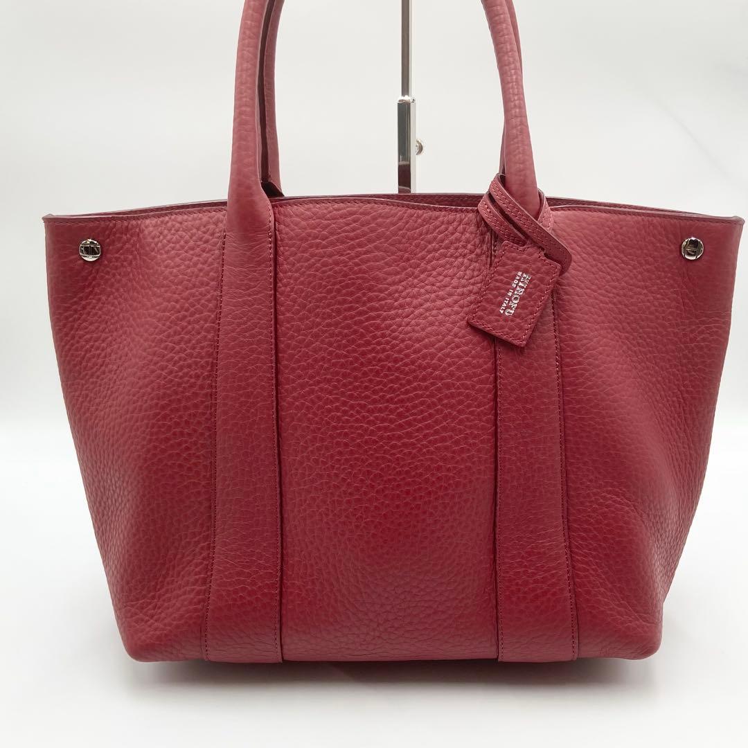 未使用級　HIROFU ヒロフ　クラッシカ　トートバッグ　オールレザー　レッド