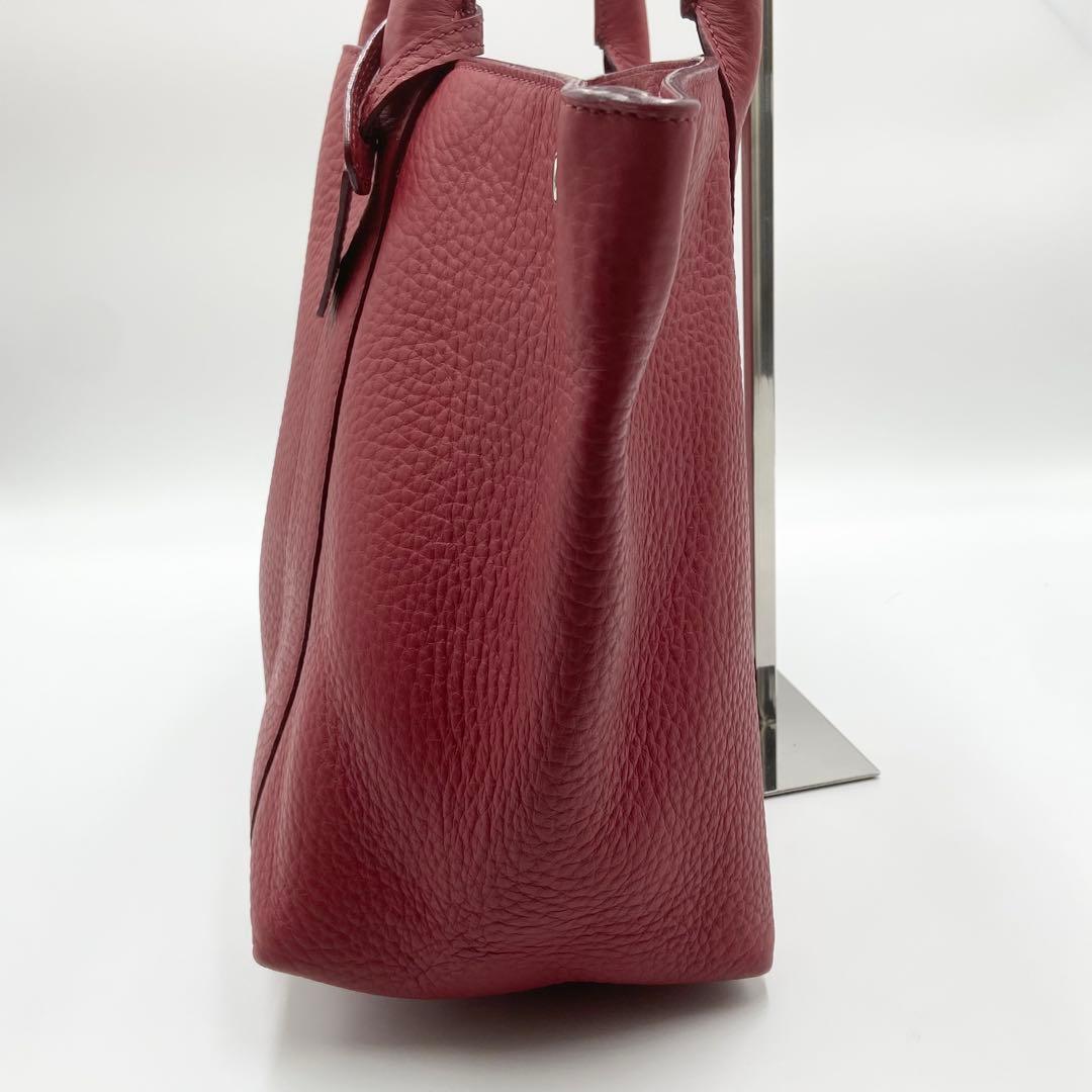 未使用級　HIROFU ヒロフ　クラッシカ　トートバッグ　オールレザー　レッド