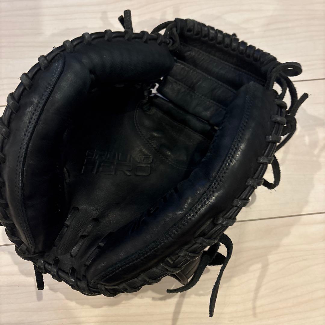 ZETT 左　キャッチャーミット　黒　少年軟式