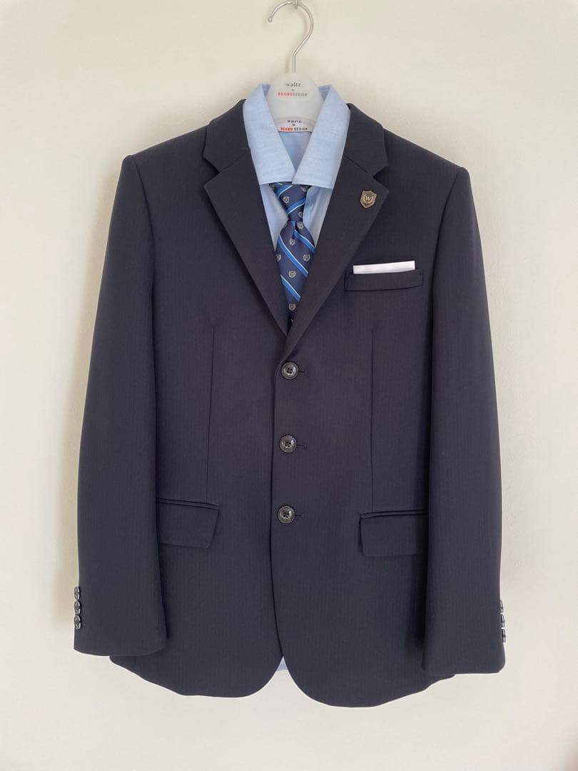 【美品】ビームス キッズフォーマルスーツwaltz by BEAMS 165A紺