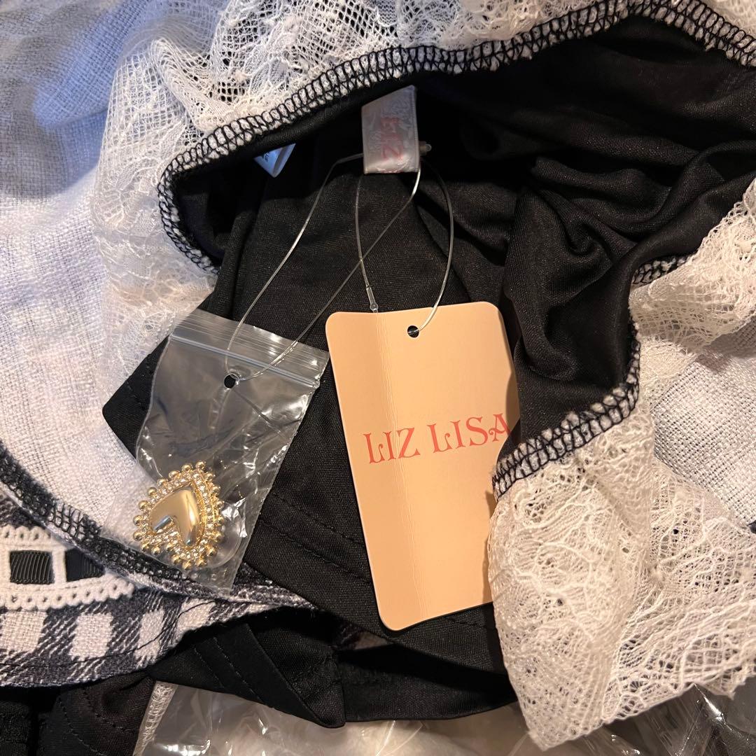 【新品 】 リズリサ はしごリボンギンガムティアードスカパン