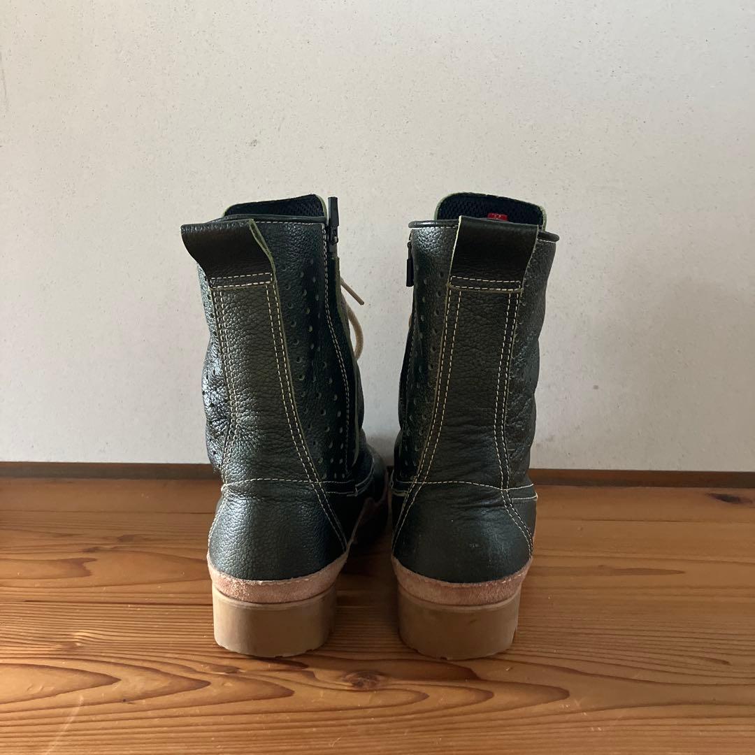 kushitani ダークグリーン レザー ハイカットブーツ26cm