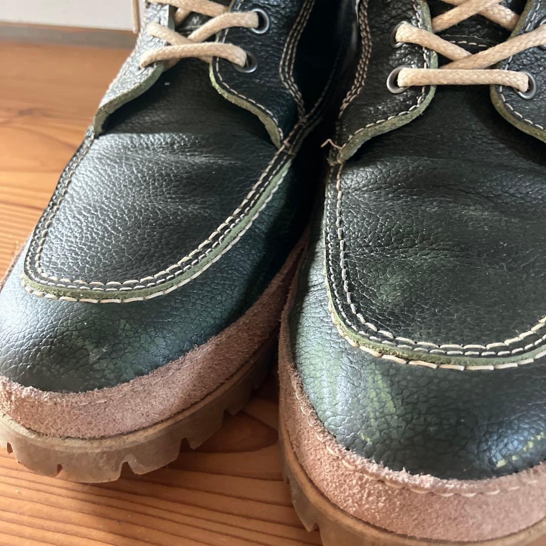 kushitani ダークグリーン レザー ハイカットブーツ26cm