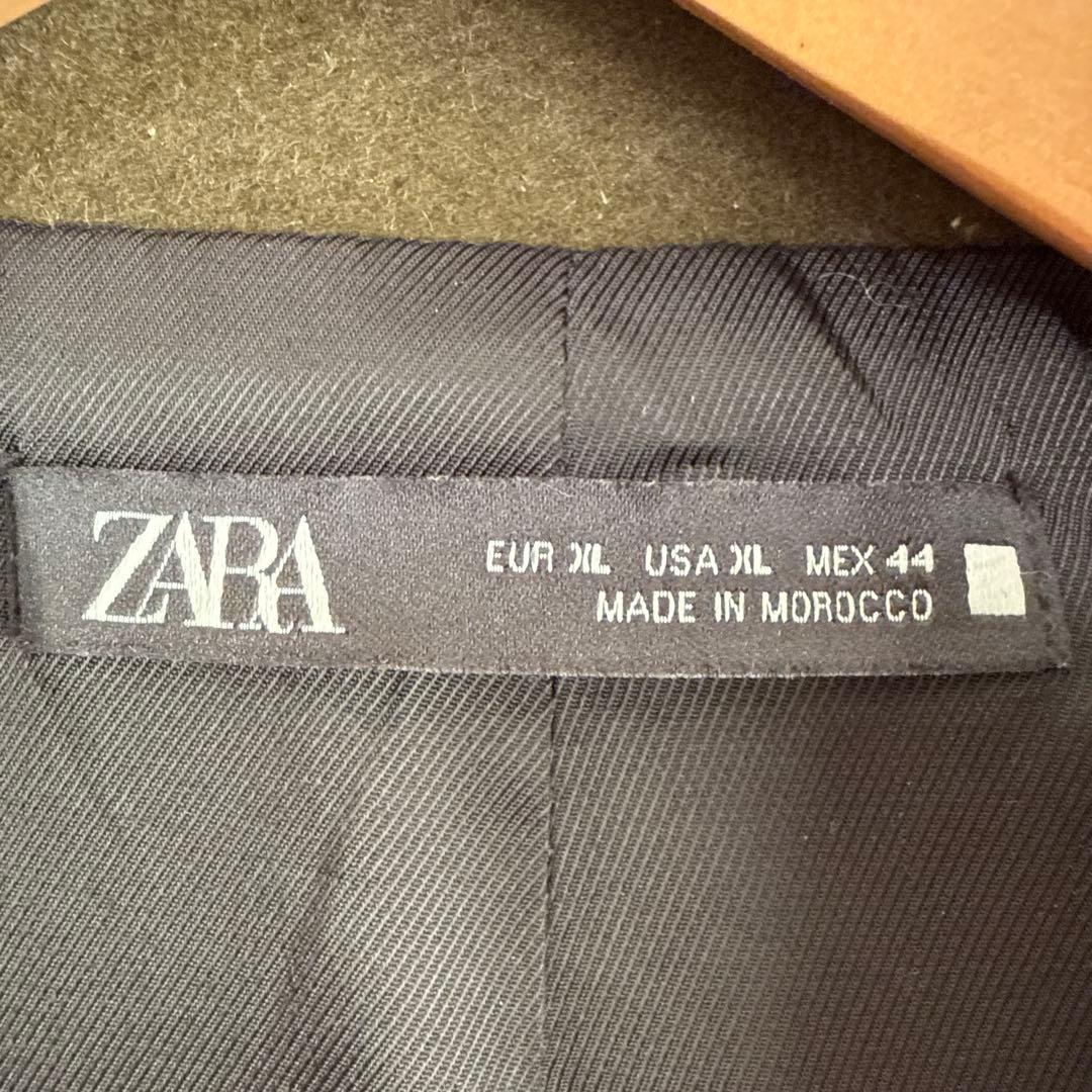 【匿名配送】ZARA メンズ　ダブルブレストコート　モスグリーン