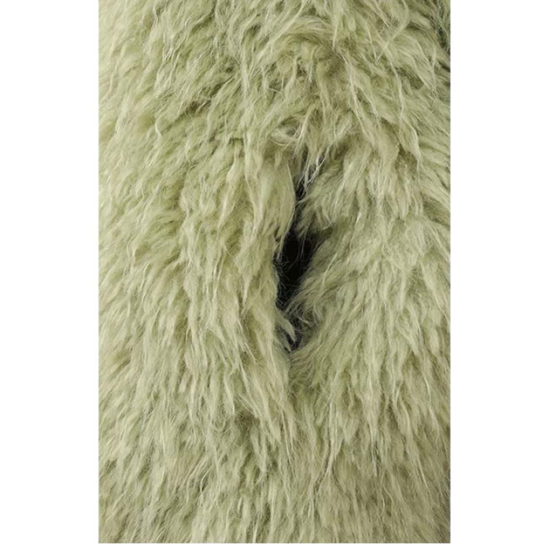 【新品】CLANE VOLUME ECO FUR COAT ファー　グリーン 1