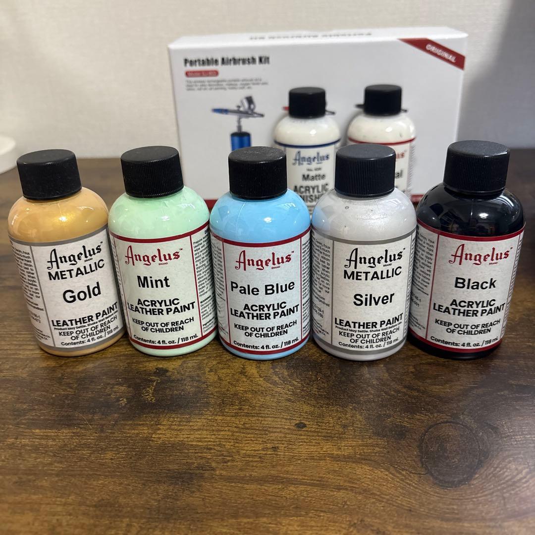 アンジェラスペイント新品5色4oz とエアーブラシセット(バラ売り無し)