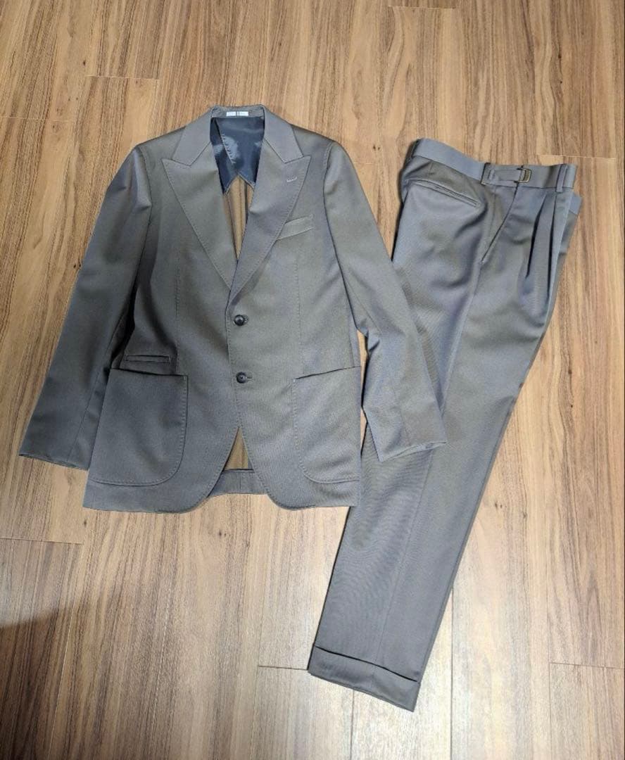 スーツセレクト ダブルスーツ セットアップ グレージュ
