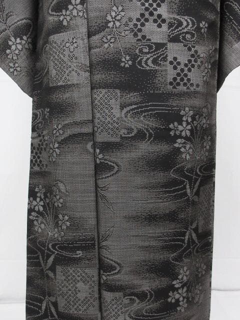 未着用に近い！純泥染＊７マルキ＊本場大島紬＊窪田織物＊着物＊１６５ｃｍ＊裄６６