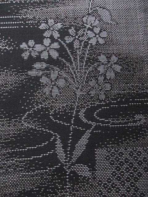 未着用に近い！純泥染＊７マルキ＊本場大島紬＊窪田織物＊着物＊１６５ｃｍ＊裄６６