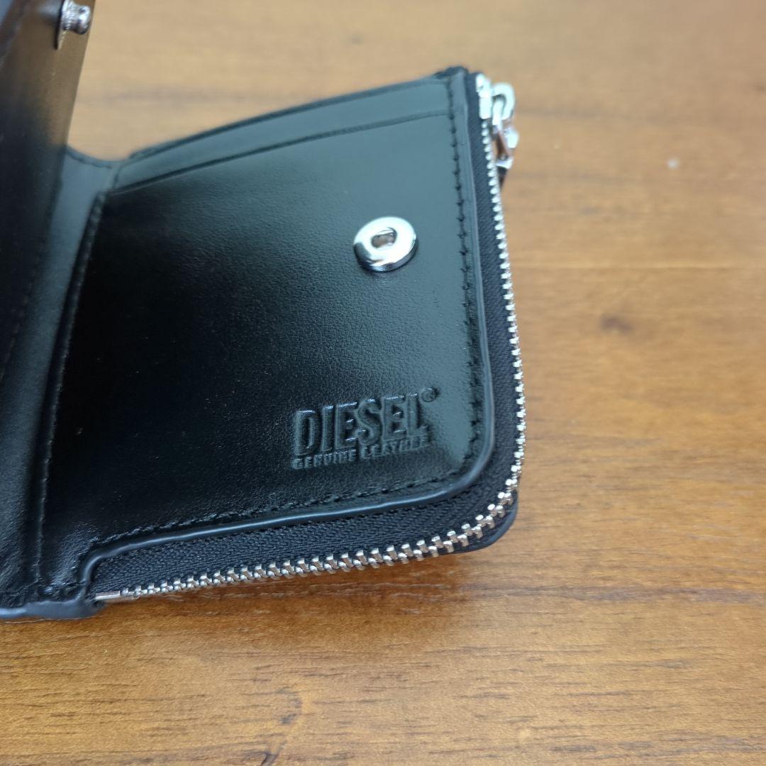 未使用　ディーゼル　二つ折り財布　1DR カードホルダー ケース 本革 黒