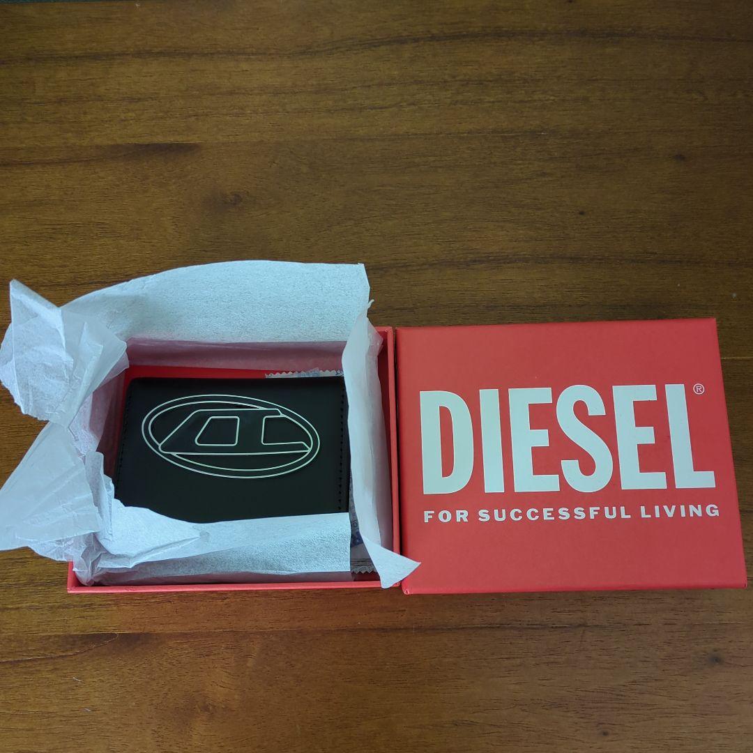 未使用　ディーゼル　二つ折り財布　1DR カードホルダー ケース 本革 黒
