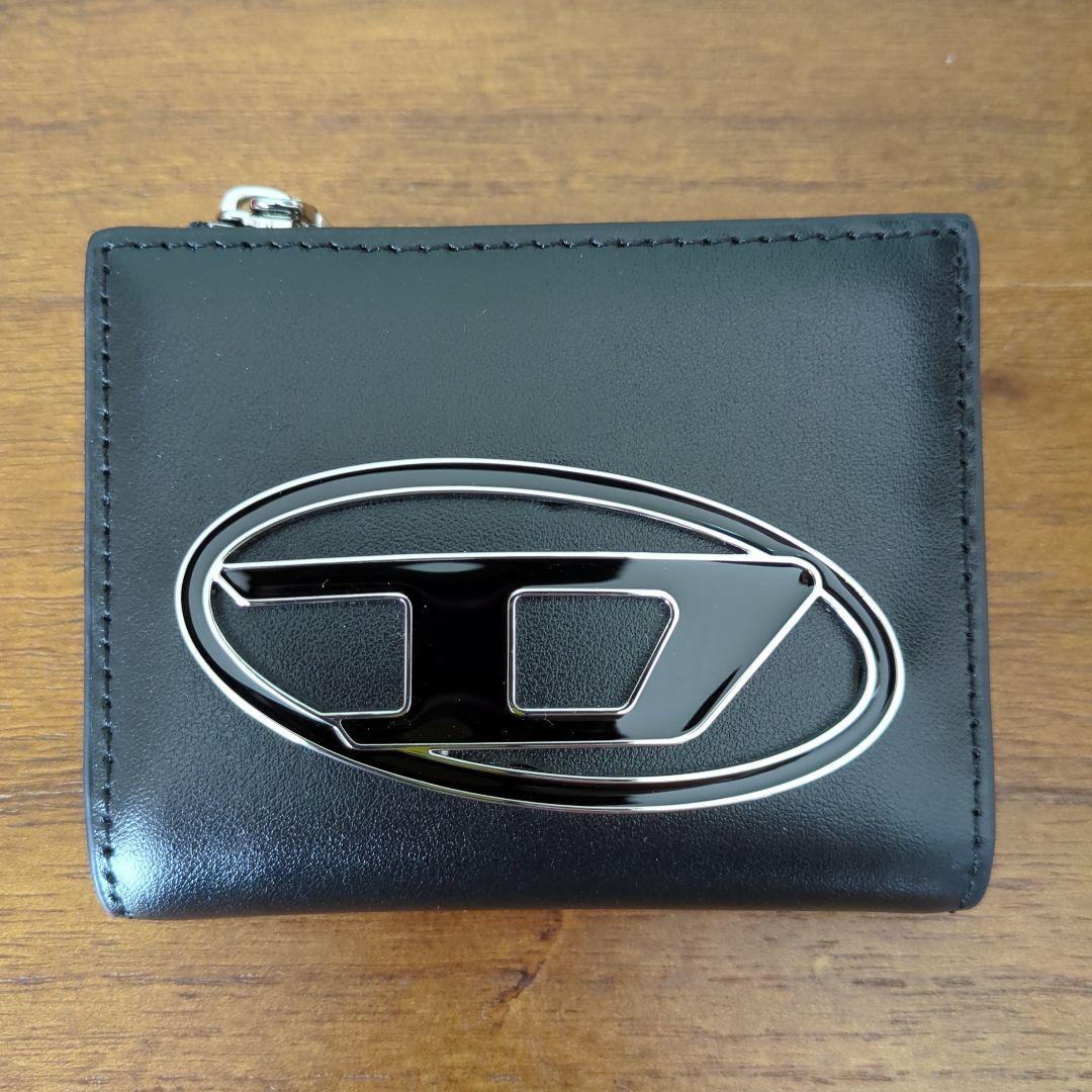 未使用　ディーゼル　二つ折り財布　1DR カードホルダー ケース 本革 黒