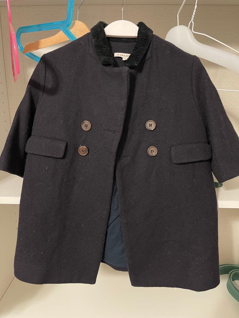 CARAMEL ウールコート 100-120 紺色 美品 英国ブランド
