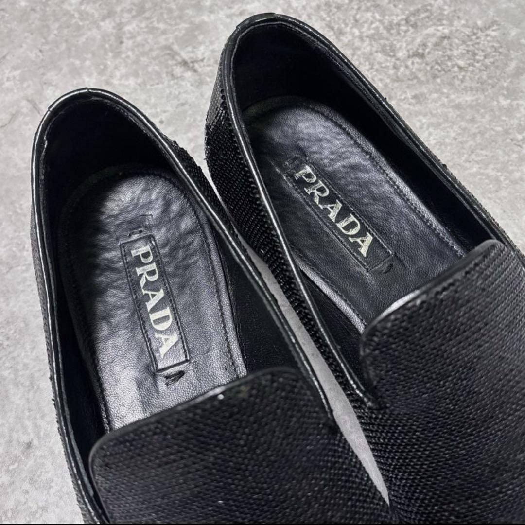 PRADA スパンコール　ローファー