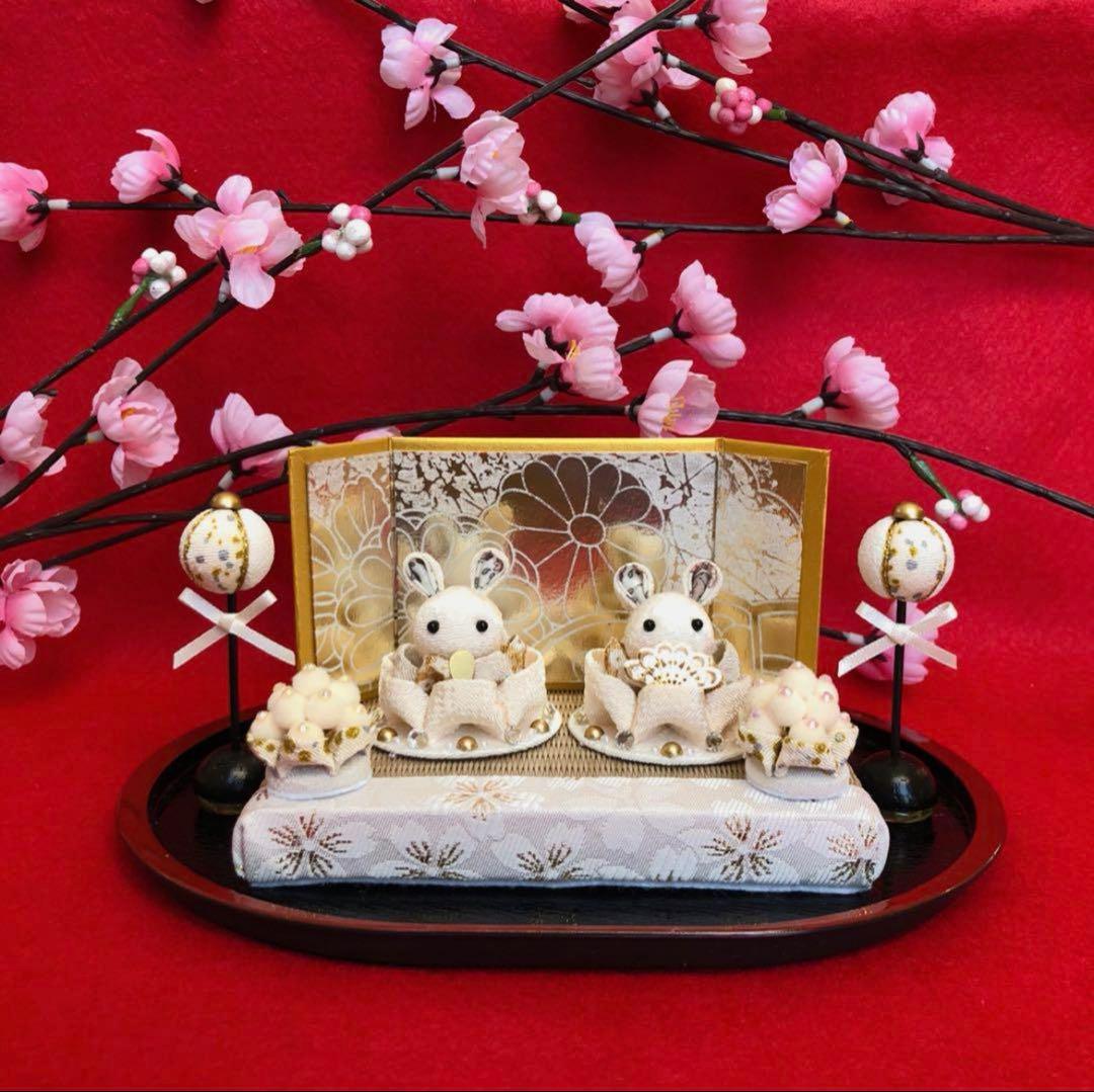 Rkmn様　ハンドメイド　雛人形　お雛様　リバティ　つまみ細工　おしゃれ　うさぎ