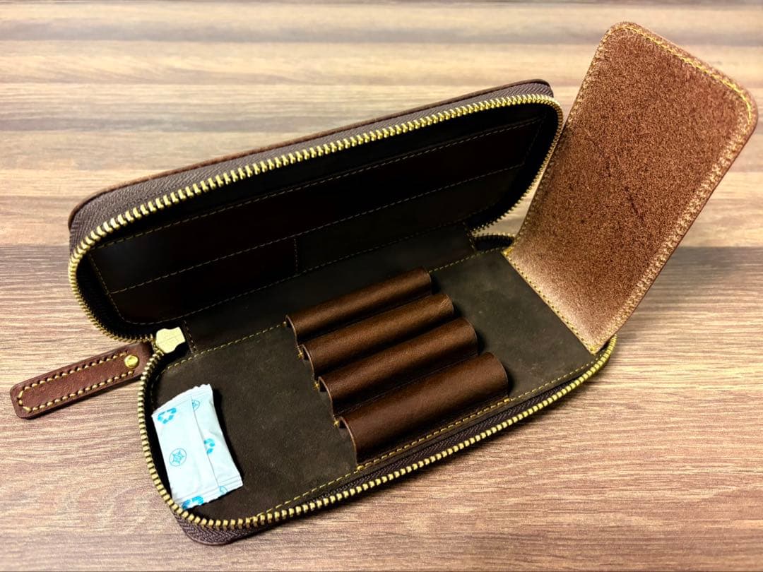 バハギア Bahagia&Craft ラウンドジップペンケース プエブロ タバコ