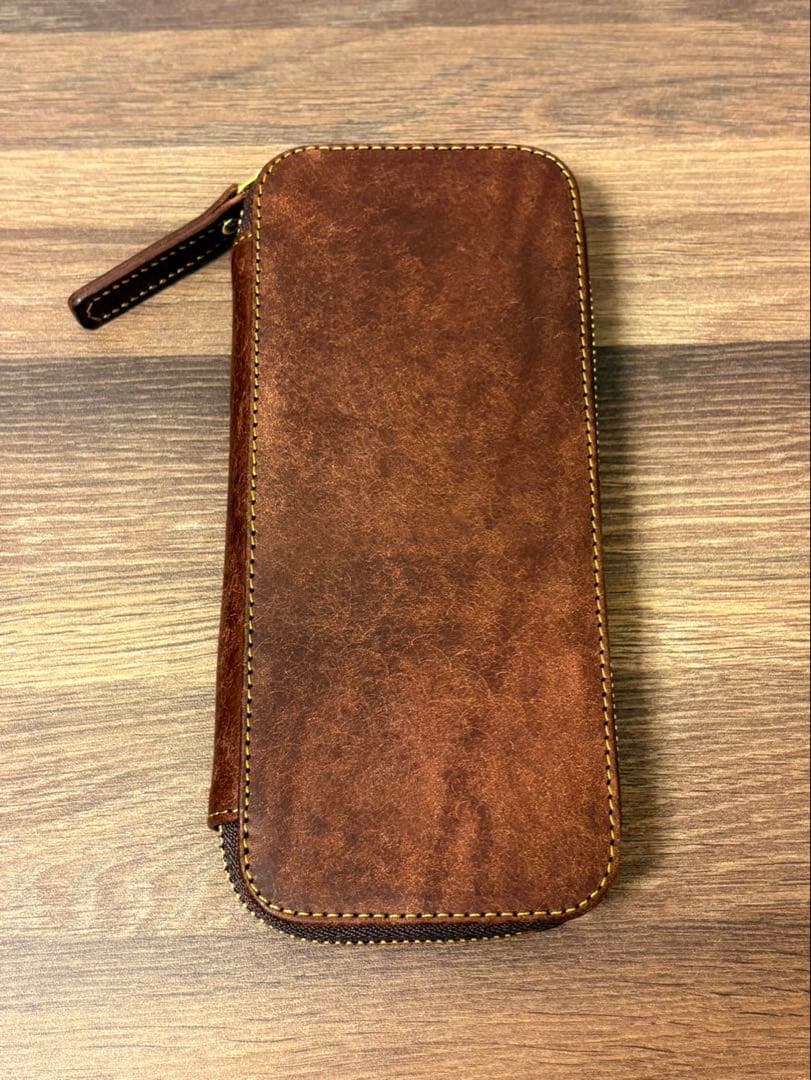 バハギア Bahagia&Craft ラウンドジップペンケース プエブロ タバコ