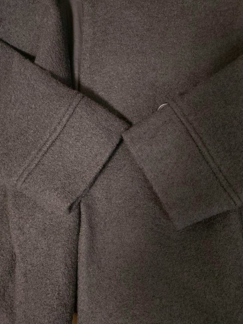 【専用】マオメイド 圧縮ウールダブルボタンミドル丈フーディジャケット　黒