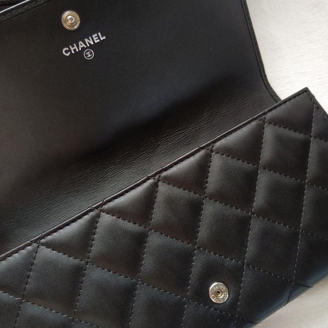 CHANEL カンボンライン 長財布 BLACK×BLACK