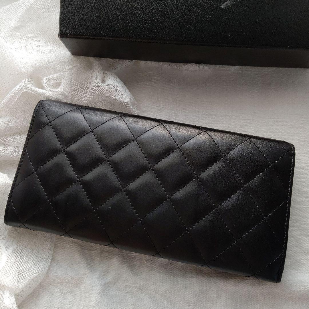 CHANEL カンボンライン 長財布 BLACK×BLACK