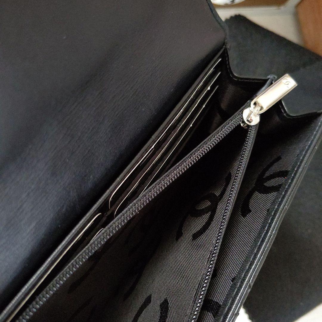 CHANEL カンボンライン 長財布 BLACK×BLACK