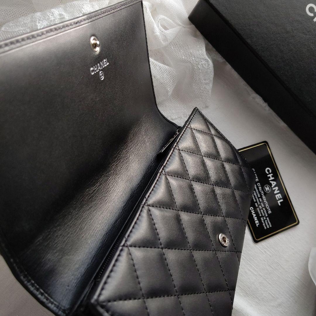 CHANEL カンボンライン 長財布 BLACK×BLACK