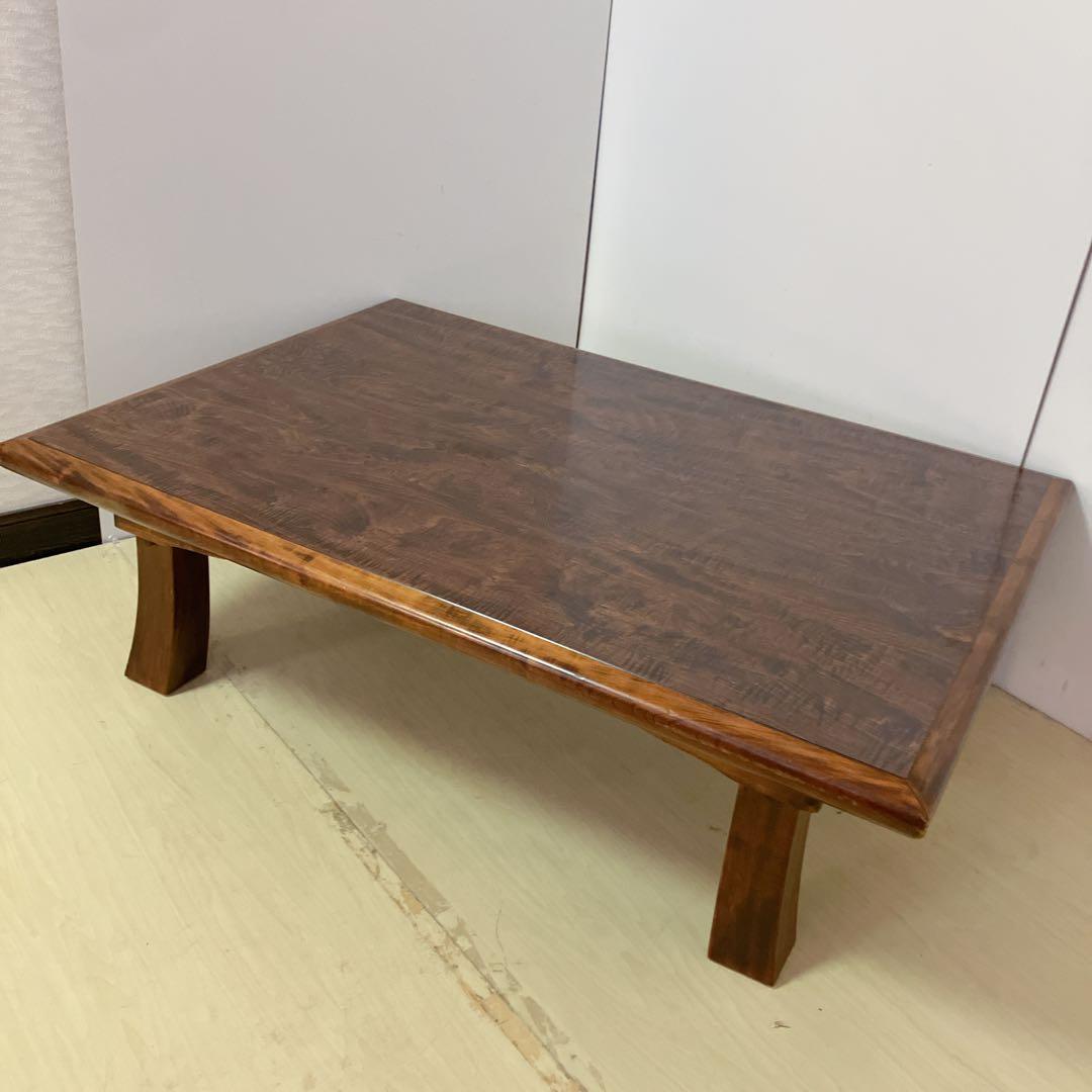 木目調　折りたたみ脚　ダイニングテーブル　ローテーブル　センターテーブル