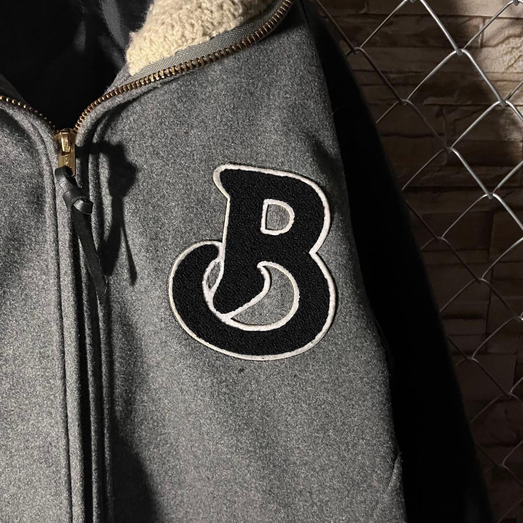 【激レア】BURNOUT 袖レザー　ウール　スタジャン　L takuya∞着用