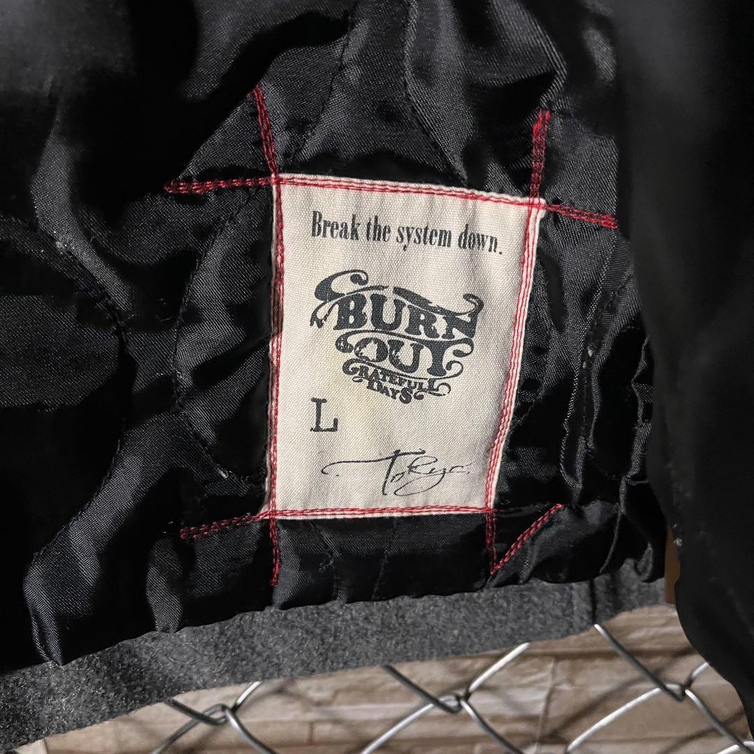 【激レア】BURNOUT 袖レザー　ウール　スタジャン　L takuya∞着用