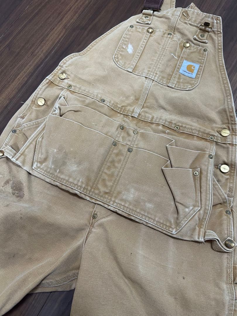 週末値下げ！希少エプロン付きUSA製Carhartt オーバーオールダブルニー