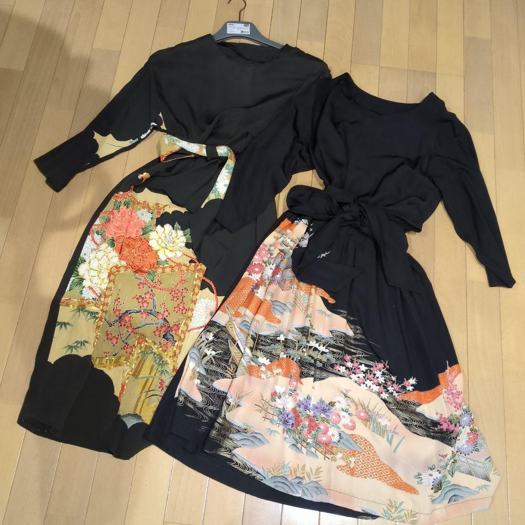 着物　留袖リメイクワンピースセット