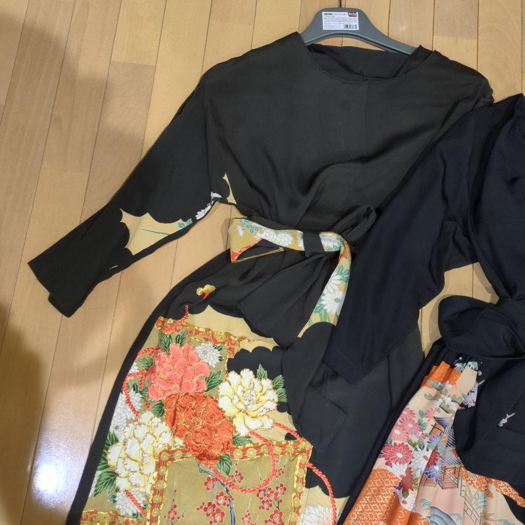 着物　留袖リメイクワンピースセット