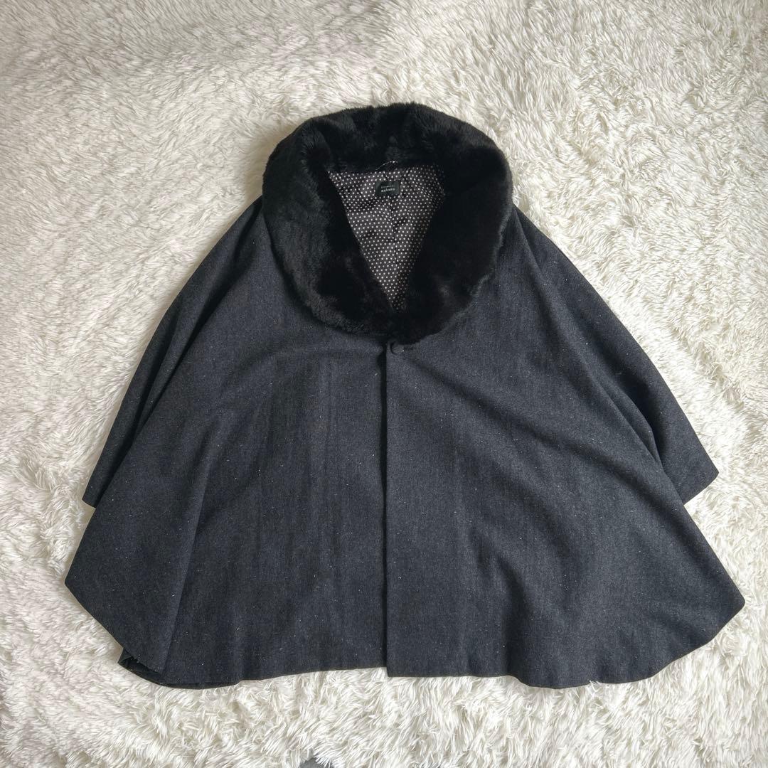 ✨美品✨ヒロミチナカノ 着物コート ポンチョ ケープ ファー 2way