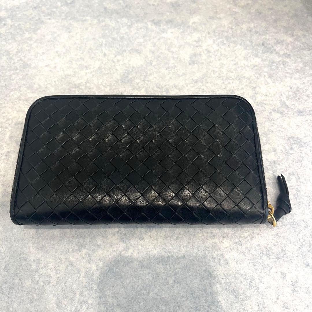BottegaVeneta ボッテガヴェネタ　長財布　ブラック　イントレチャート