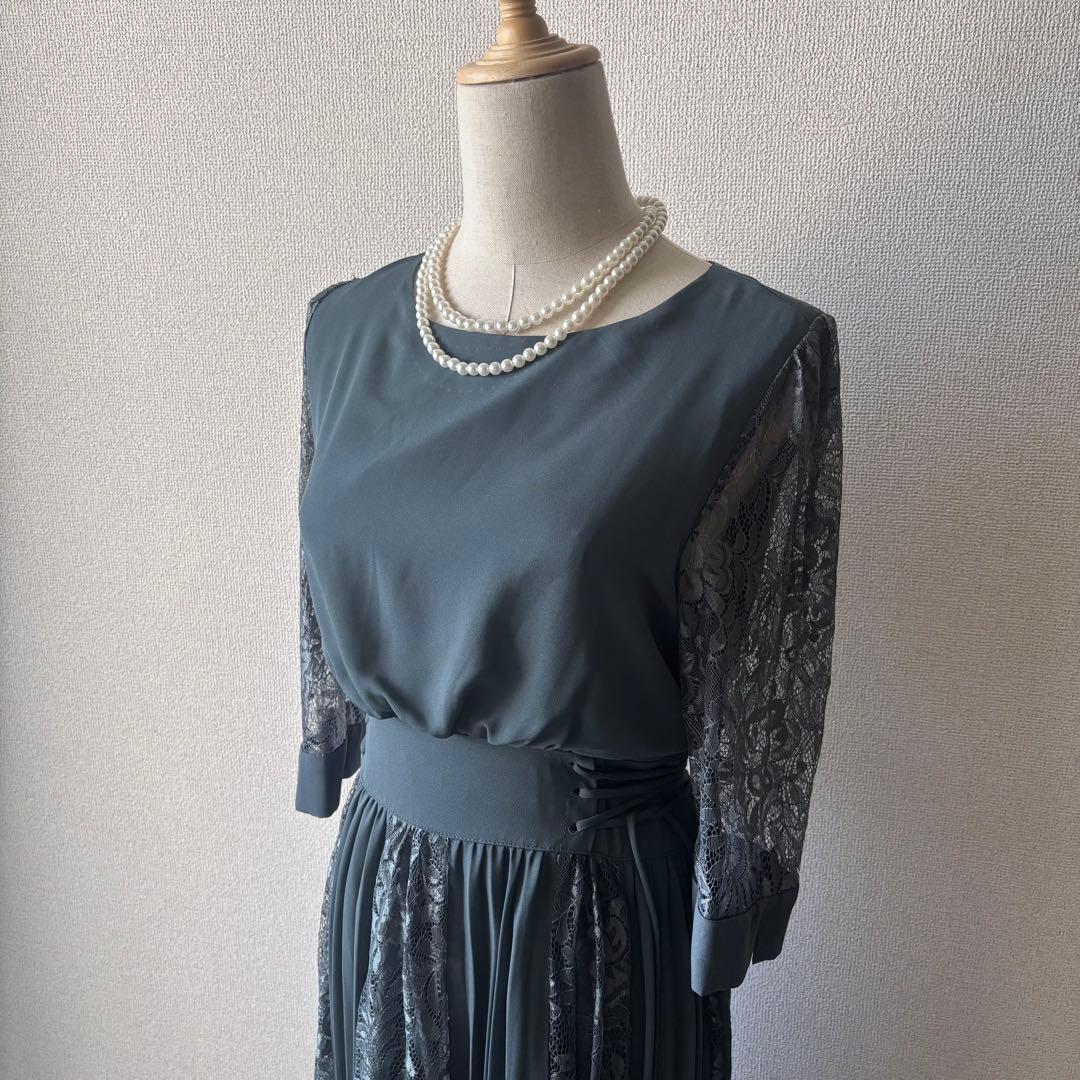 定価2万　GIRL コンシャススリーブ＆ロングフレア結婚式パーティードレス